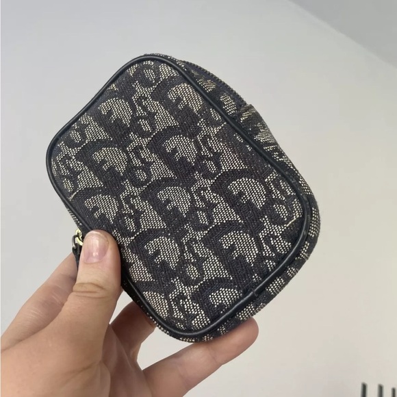 Authentic Christian Dior Trotter Pouch Canvas Blue A1112 - Picture 3 of 8